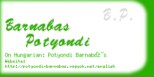 barnabas potyondi business card